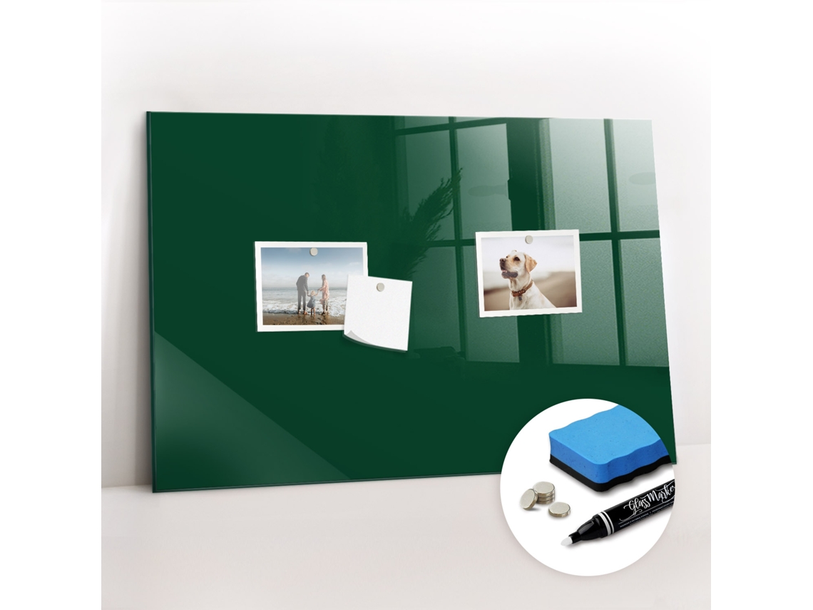 Quadro Magnético Decorativo Cor Verde-garrafa Para O Corredor Espelharte (60x40 Cm)