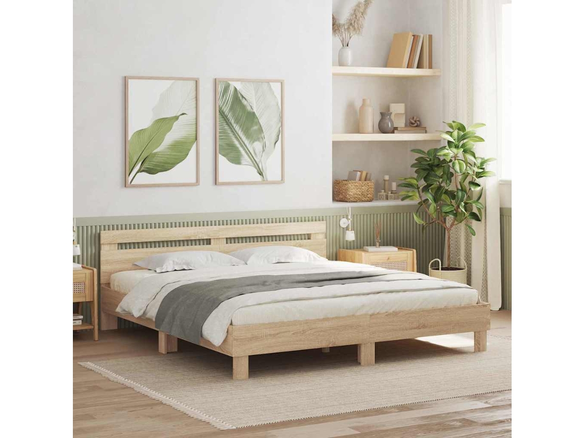Vidaxl Estrutura Da Cama Sonoma 193 X 203 Cm Derivados De Madeira