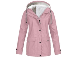 Jaquetas de Mulher Outono Inverno Fleece Jaquetas de Montanhismo Ao Ar Livre com Capuz Impermeáveis ​​aquecimento XL Rosado
