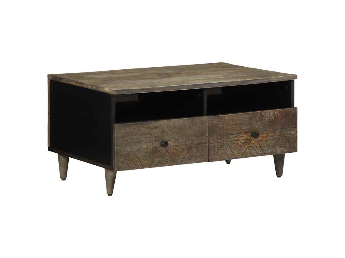 Vidaxl Mesa Centro Cinzento Claro 80x54x40 Cm Madeira Mangueira Maciça