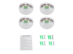 2026 4 Peças de Luzes Led Solares Exteriores Impermeáveis para Parede do Pátio (branco)