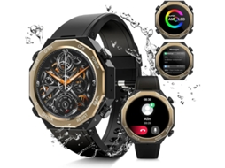 Smartwatch masculino com tela AMOLED de 1,45", resistente à água até 100 m e rastreador fitness, ideal para uso ao ar livre. Bestvite