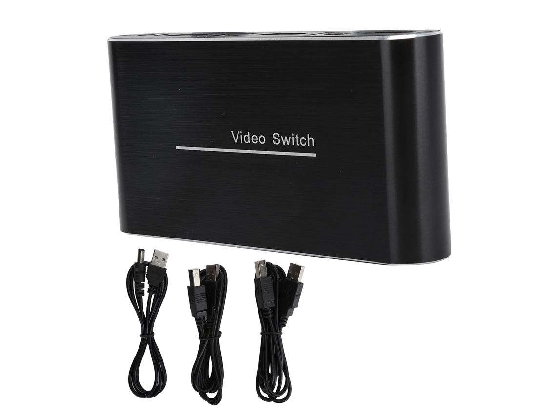 Switch Kvm comutador de compartilhamento de display com áudio e vídeo 4k EOOCOO