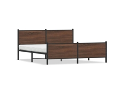 Bed Frame, Bed Frames Vidaxl Marrom Aço (200 X 200 Cm)