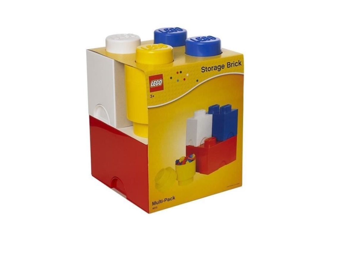 LEGO Pacote de 4 Peças 40150001 Empilhável Azul Vermelho Amarelo e Branco