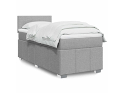 Vidaxl Cama Com Molas/colchão 80x200 Cm Tecido Cinza-claro