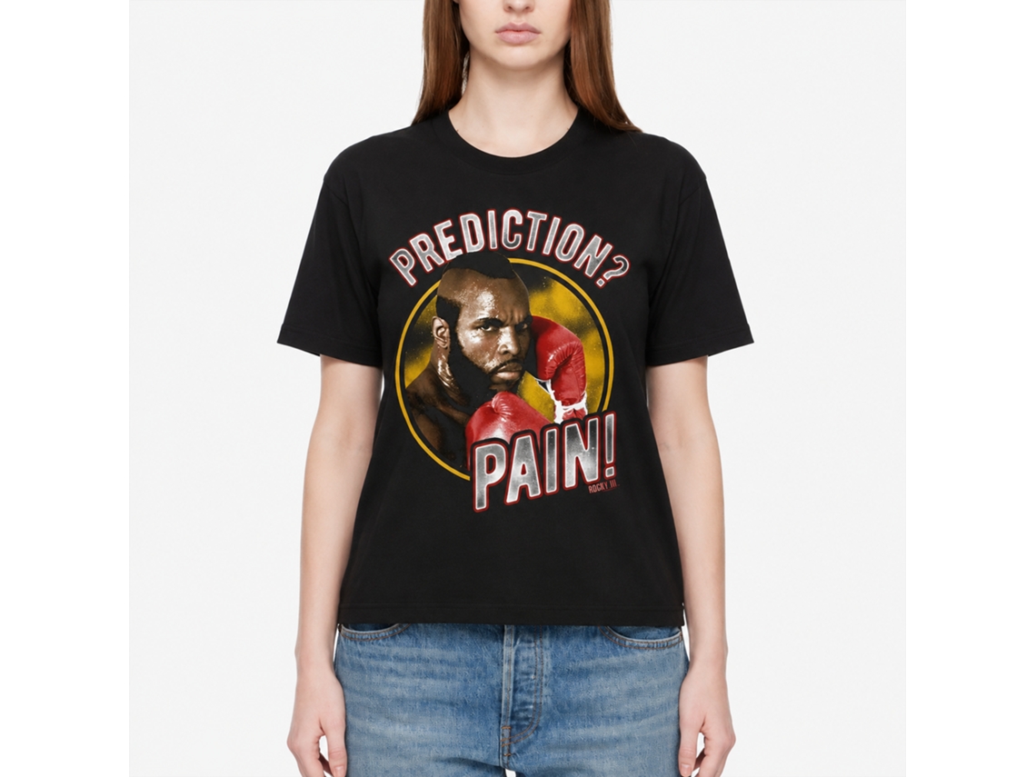 Rockinstone Rocky Movie Pain Prediction Black Adult T-shirt Size:m