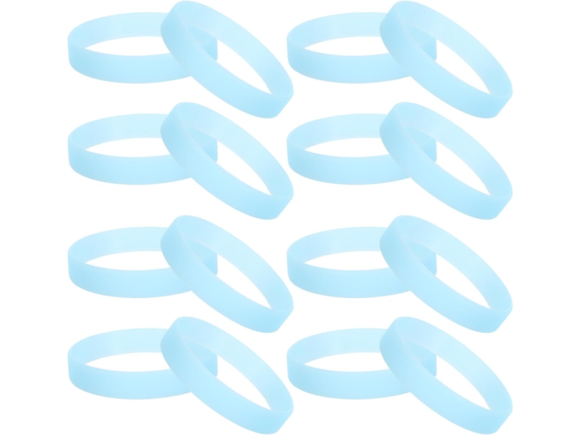 Iplusmile - Conjunto de 40 Pulseiras de Silicone Azul Luminescente, Ajustáveis e à Prova d'Água, para Uso Doméstico e Feminino