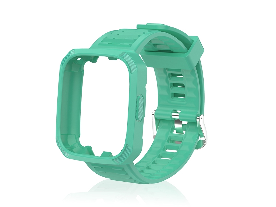 Bracelete de Smartwatch para Redmi Watch 3 de silicone integrada com textura de fibra de carbono (verde escuro)