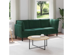 Vidaxl Conjunto De Móveis Para Sala De Estar 3 Unid. Verde-escuro