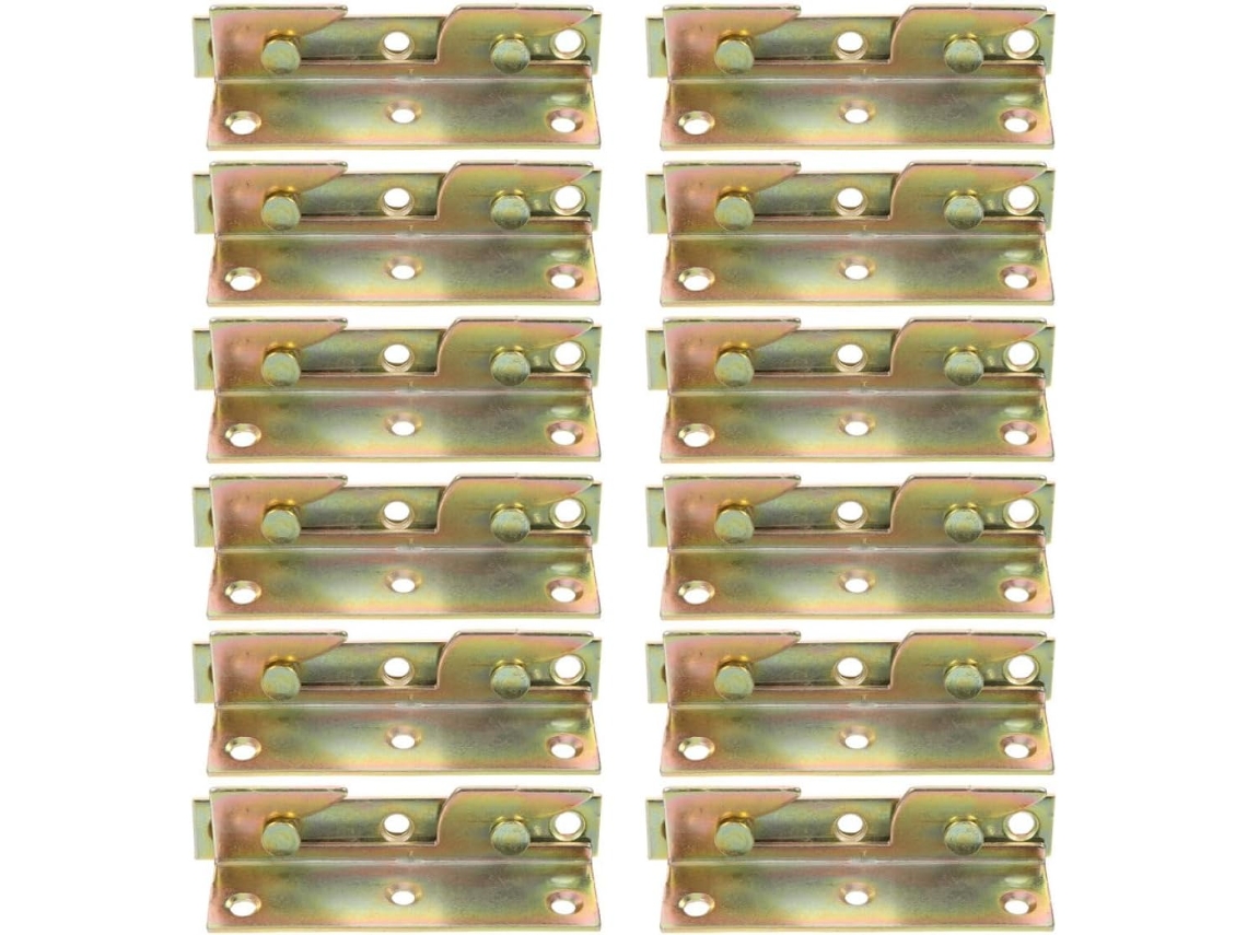 Anneome Conjunto De 12-fivelas Dobradiça Para Cama Em Aço Laminado A Frio, Suportes Reforçados De 10cm Para Grades Cama