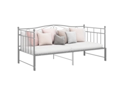 Vidaxl Estrutura Sofá-cama De Puxar 90x200 Cm Metal Cinzento