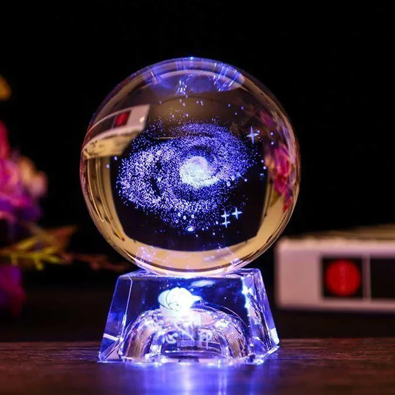 Bola de Cristal Led, Bola de Vidro 3d, Decoração para Casa, Enfeite para Presente de Dia Dos Namorados. MDUG