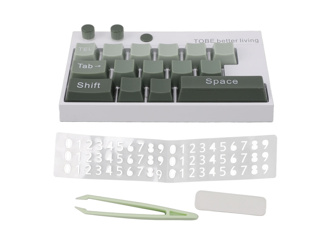 Ornamentos Luminosos Verde Teclado Mecânico Com Adesivos Numéricos