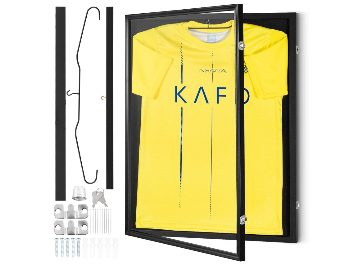 VEVOR Jersey Display Frame Case 23 3 X 31 2 X 1 5 Pol. Caixa de Sombra com Chave em Jersey