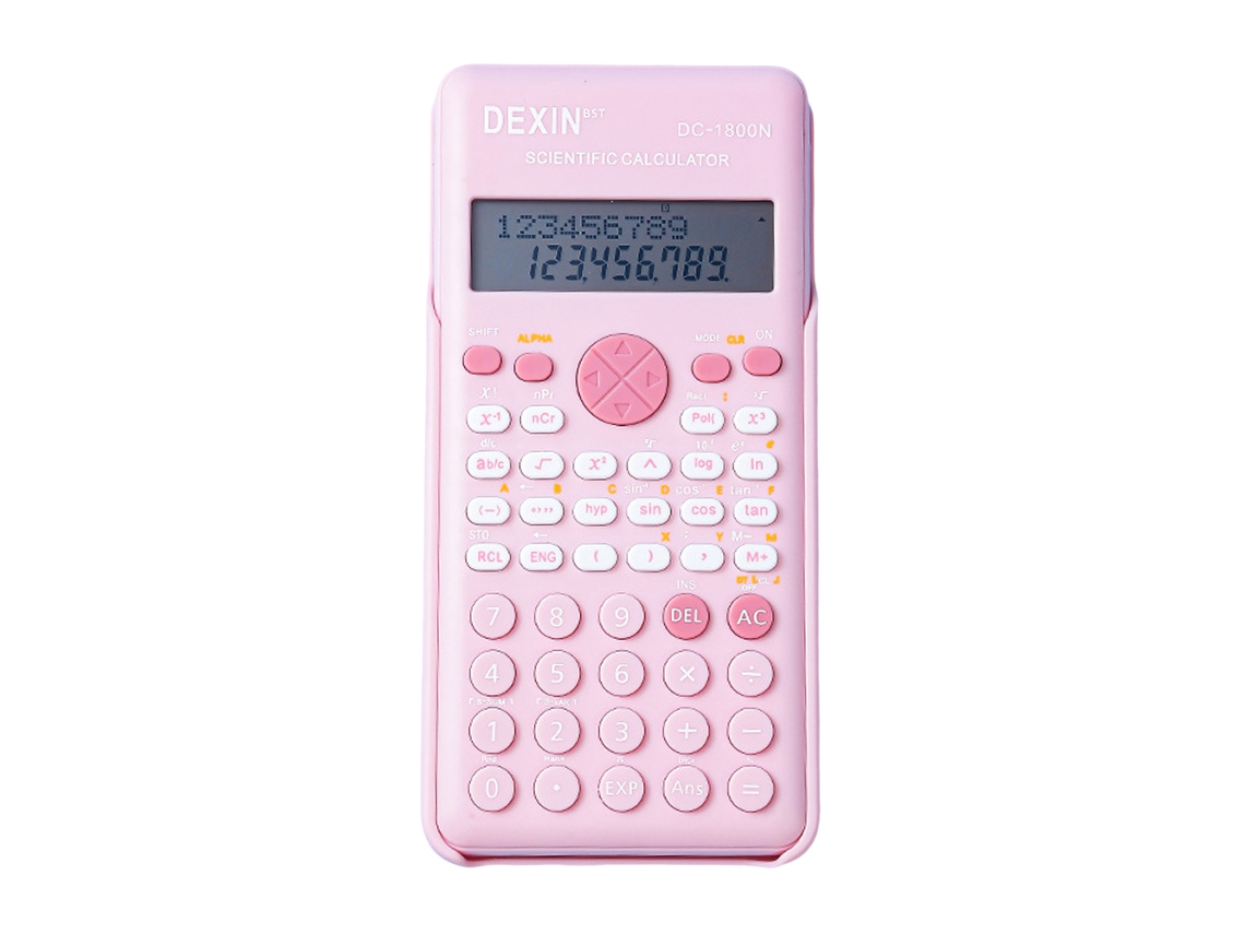Calculadora Científica Rosa 240 Funções Display Lcd 2 Linhas Portátil | S/MARCA