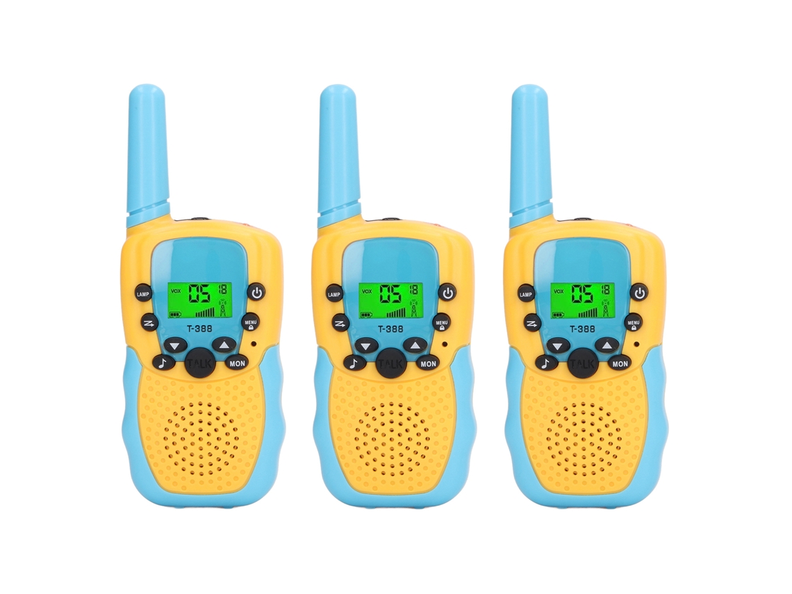 Conjunto de 3 Walkie talkies Infantis com Lanterna Retroiluminada para Atividades ao Ar Livre AQUAFORGE