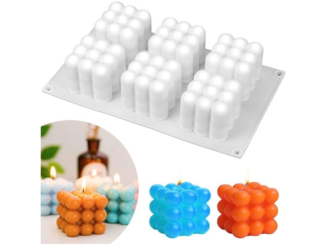 Molde De Silicona 3d Para Velas Cubo, Ideal Para Cera, Jabón, Pasteles, Chocolate Y Manualidades