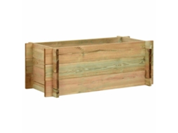 Conjunto 1 Vaso De Jardim Vidaxl Castanho Madeira De Pinho Maciça (120 X 80 X 32 Cm)