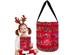 Balde De Halloween Com Led Iluminado | Sacolas De Natal | Reutilizável Com Luz Para
