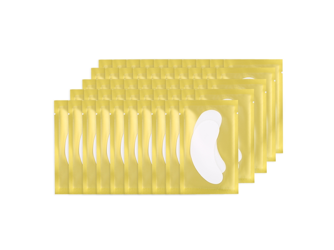 Parches De Gel Para Olhos Com Colágeno Para Extensão De Cílios 50 Pares/set Dourado