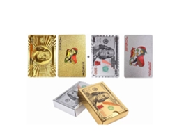 2pcs Baralho De Ouro Folha Pvc Borracha À Prova D'água Com Textura Fosca Para Festas E Jogos