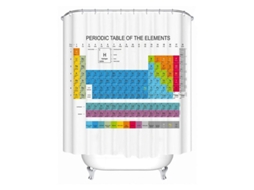 2026 cortina de Baño Con La Tabla Periódica de Los Elementos: Tema de Educación Científica para La Decoración Del Hogar Con Temática Geek.