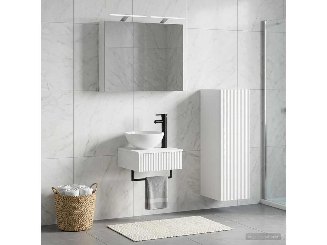 Vidaxl Conjunto De Armários Para Banheiro 4 Pcs Branco