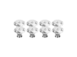 Puxadores De Cristal Laxiscreed, Conjunto De 8, 40mm, Transparentes Para Armários E Gavetas