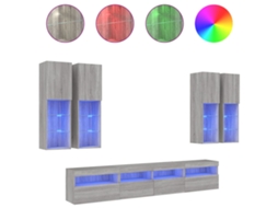Tv Wall Cabinet Set, Tv Wall Cabinet Sets Vidaxl Cinzeto Madeira Processada (n/a)