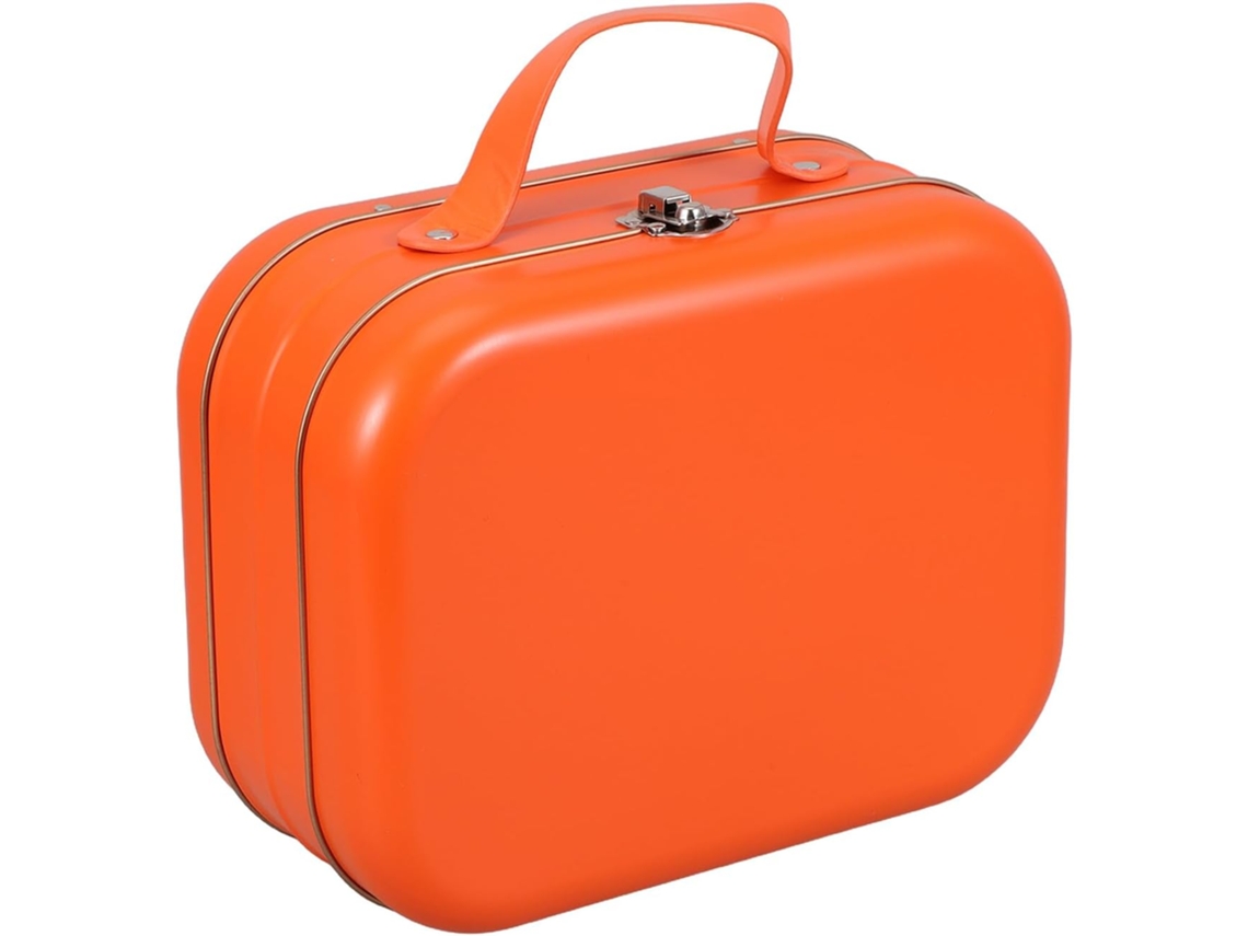 Caixa De Armazenamento Em Folha De Flandres Com Tampa E Alça, 220x170x108 Mm, Caixa De Metal Laranja...
