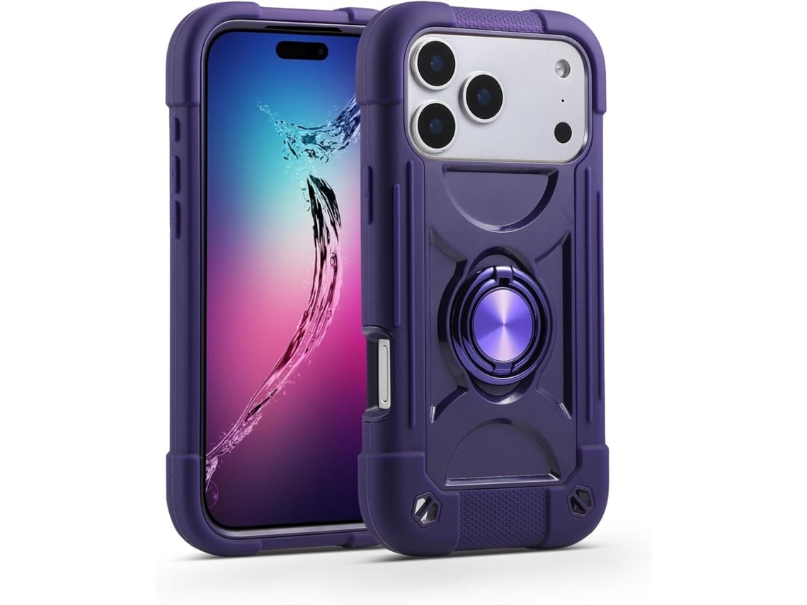 Capa Para Iphone 16 Plus Czhhmart, Capa De Silicone Com Suporte De Anel.roxo