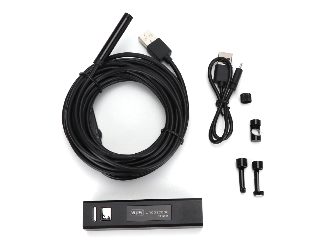Endoscópio Wifi Multifuncional 1200p Hd Câmera Fio Macio 5m Impermeável Para Iphone