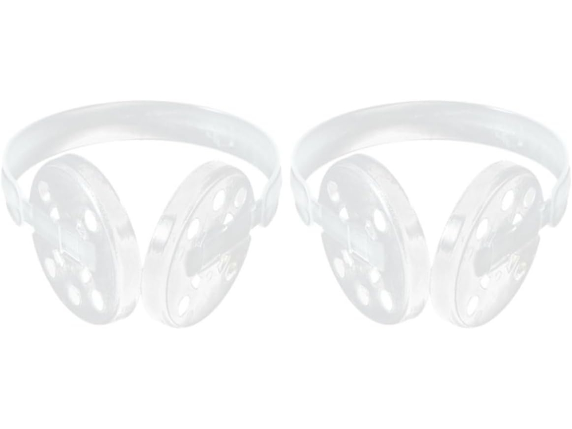 Conjunto De 2 Protetores Auriculares Em Plástico Branco.