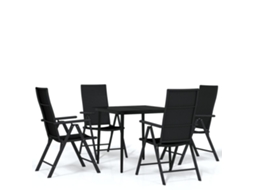 Maison Exclusive - 5 Pcs Conjunto De Jantar Para Jardim Preto