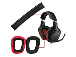 Kit de substituição de almofadas e arco de cabeça para headset gamer G331 G332 G432 G431 G430 G230 G231 G930 CHARM