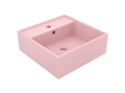 Vidaxl Lavatório Luxuoso Quadrado 41x41 Cm Cerâmica Rosa Mate