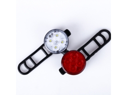 Conjunto 2 Luzes Bicicleta - Iluminação Bicicleta Usb Recarregável - Luzes Aviso Frente E Trás - Pc - Vermelho/branco