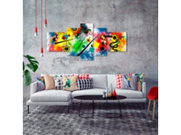 Quadro Moderno DEKOART Arte Abstrata, Kandinsky, Vermelho, Azul (180 X 85cm)
