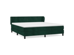 Cama com Molas/colchão 180x200 Cm Veludo Verde escuro MAISON EXCLUSIVE