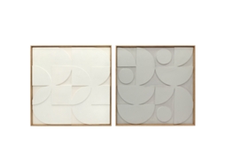 Conjunto 2 Decoração Parede 3d Geométrica Branca 80x3.5x80cm VELTRIX