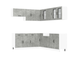 Kitchen Cabinet Set, Kitchen Cabinet Sets Vidaxl Cinzeto Madeira Processada (n/a)