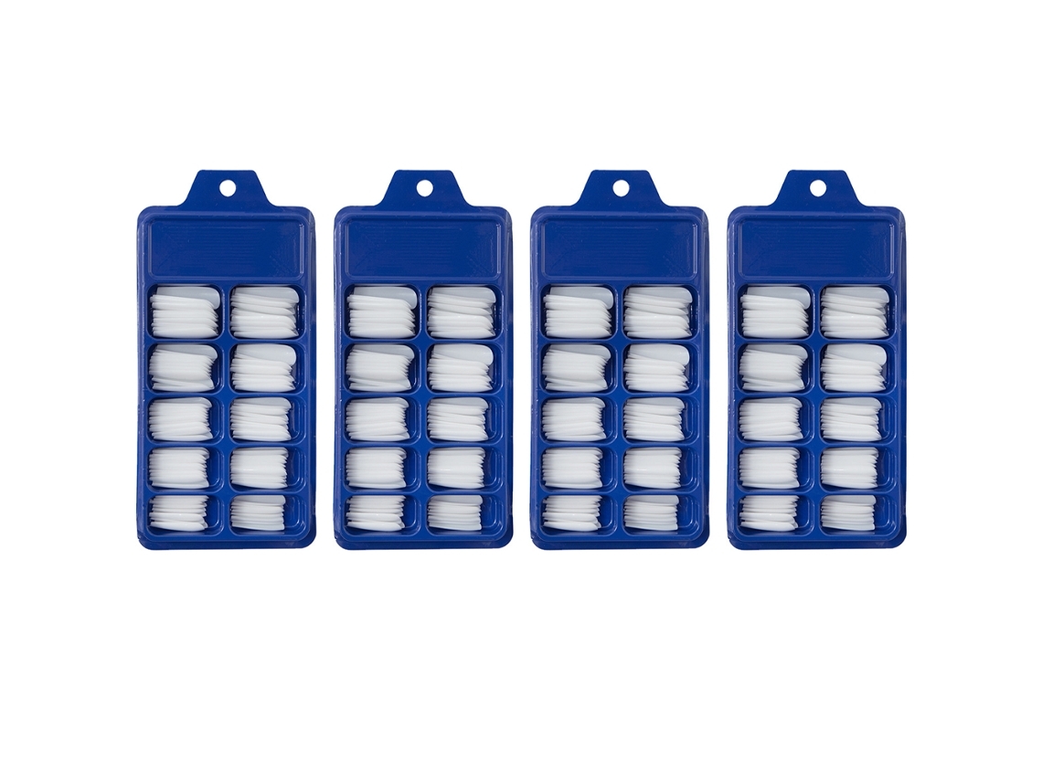 Adesivos Completos Para Unhas Postiças Longas De Balé Unhas Em T De Cor Sólida Branco  4 Un*