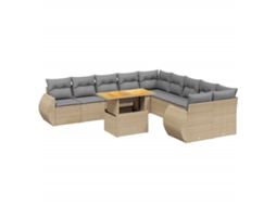 Garden Sofa Set, Garden Sofa Sets Vidaxl Bege Rattan / Vime (n/a)