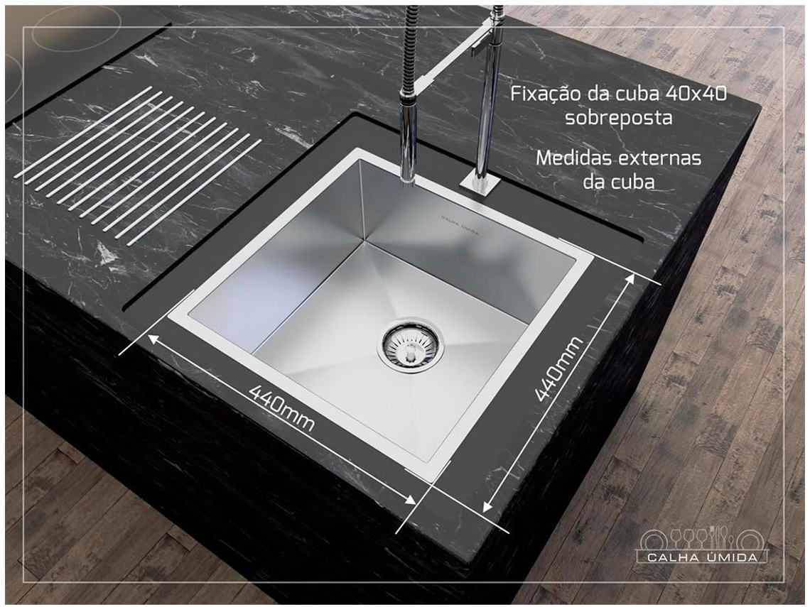 Balde Inox 400x400 Calha Umida