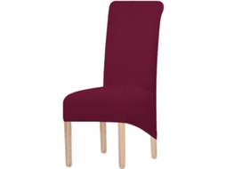 Fundas De Silla De Comedor Jacquard Elástica Grande (vinho Tinto, 2 Peças)