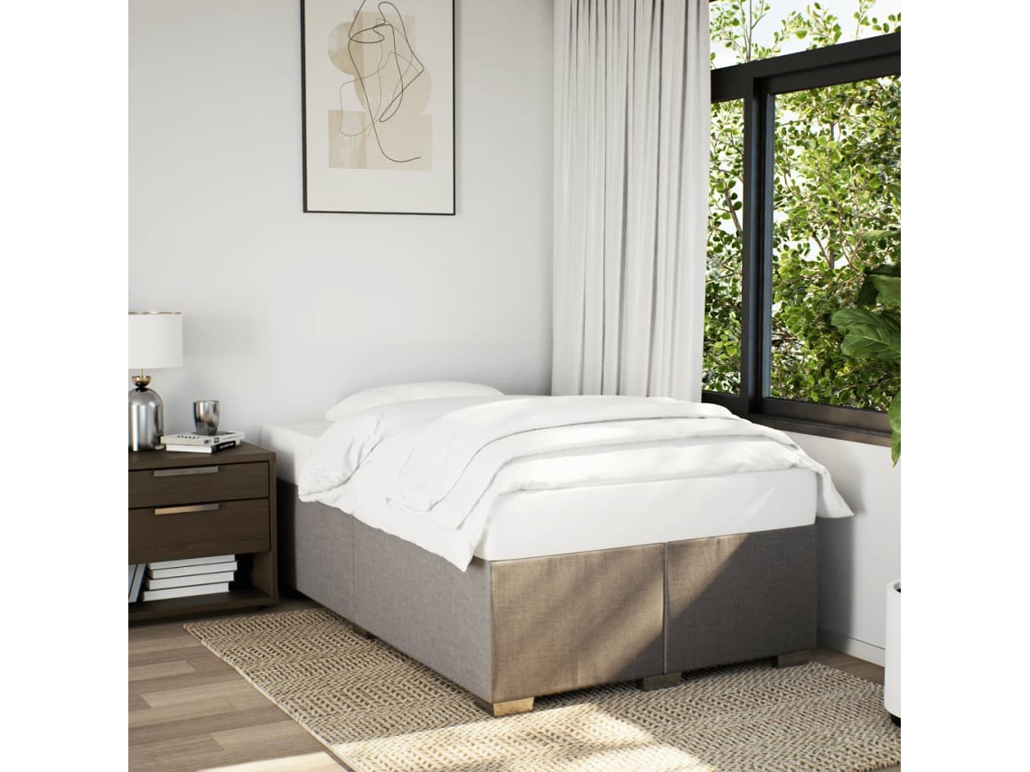 Vidaxl Estrutura De Cama Sem Colchão 120x190cm Tecido Cinzento