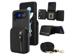 Bolsa Para Cartões Com Zíper E Fivela Dupla, Capa Dobrável Para Celular