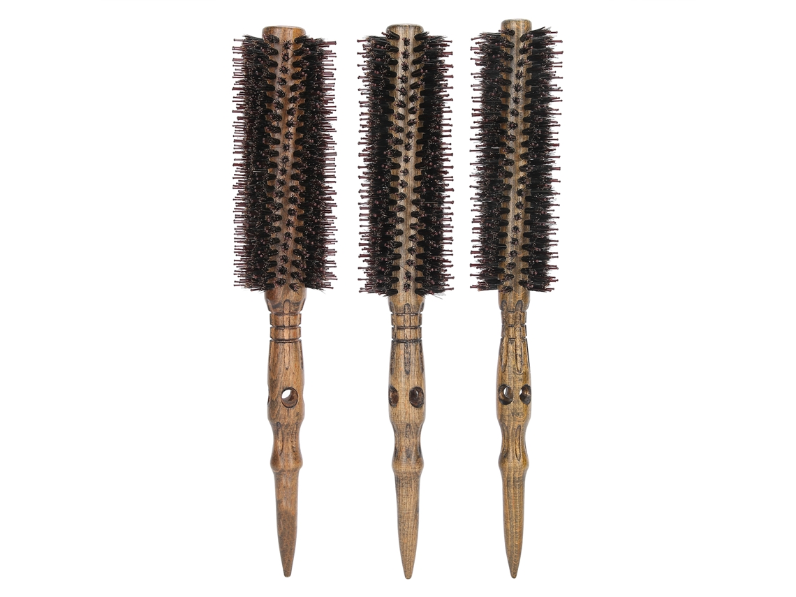 2026 pincel Secador de Cabelo Redondo com Cerdas de Madeira Resistentes Ao Calor para Cachos e Penteados
