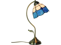 Abajur De Mesa Estilo Tiffany, Luminária De Leitura Em Vitral, 1 Lâmpada, Base Vintage Em Cobre E27, Luminária
